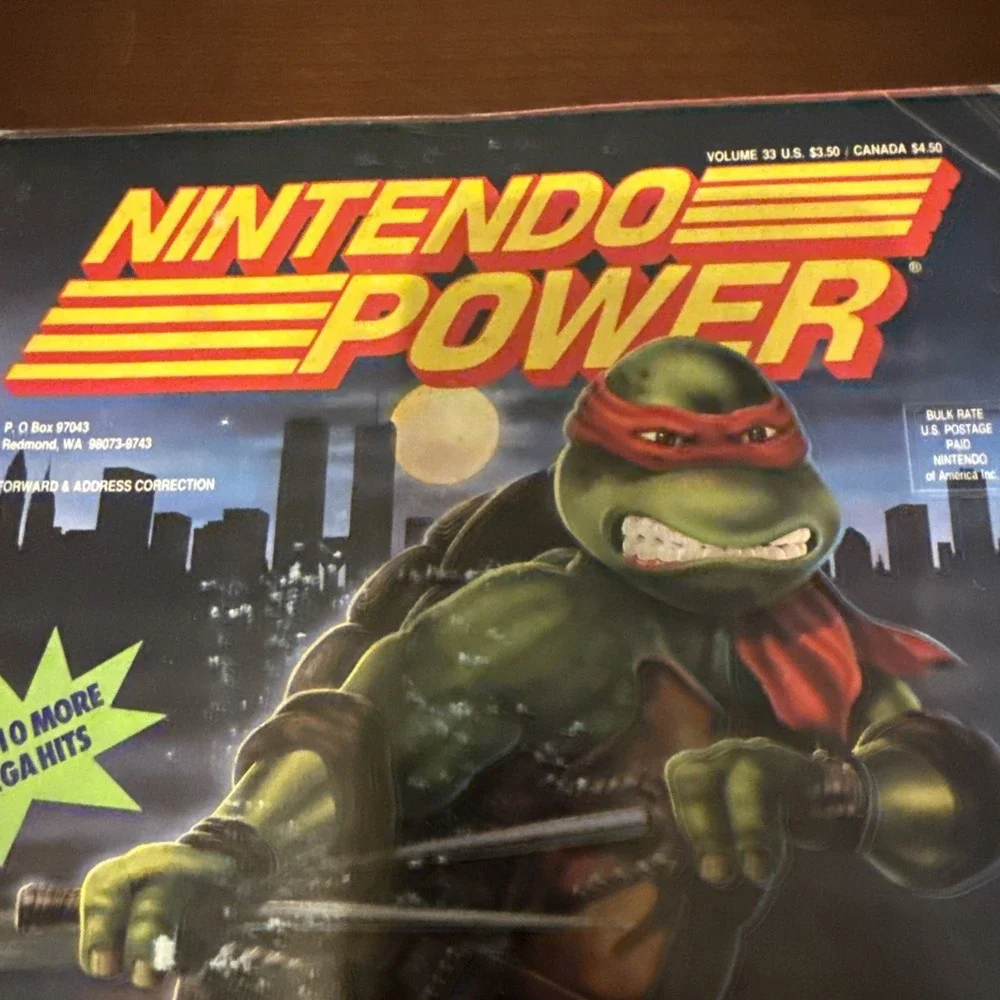 Nintendo Power Volume 33 Feb 1992 Tmnt III 3‎ Magazine w/ Poster